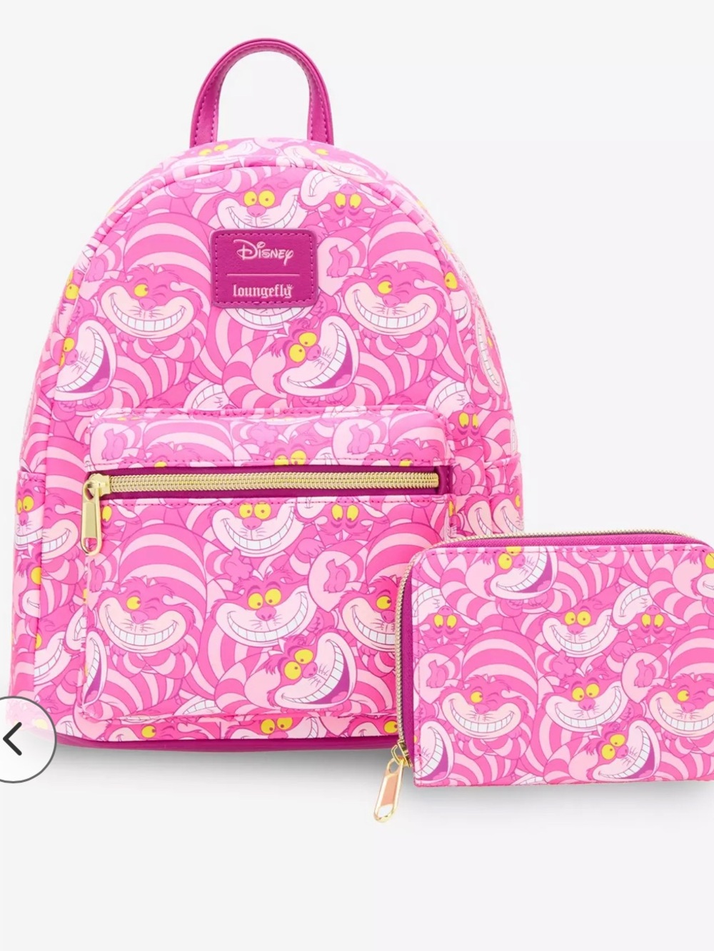 Loungefly NWT Alice In Wonderland Cheshire
Cat Collage Mini Backpack w/wallet